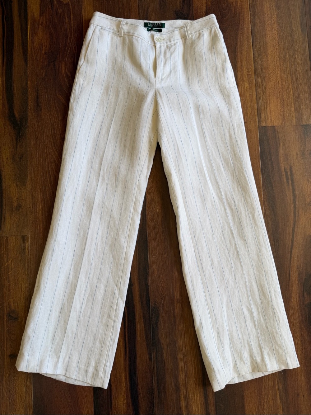 Lauren Ralph Lauren 100% Linen Lined Andover Trousers Pinstripe 2P